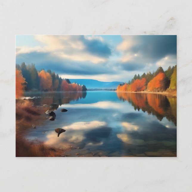 Postal Lago en otoño (Anverso)
