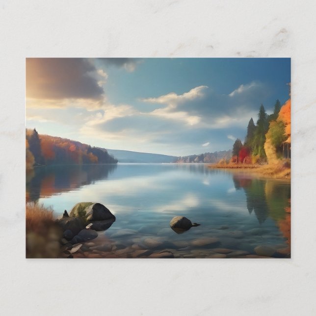 Postal Lago en otoño (Anverso)