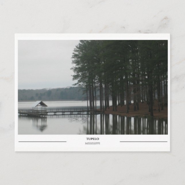 Postal Lago en Tupelo Mississippi (Anverso)
