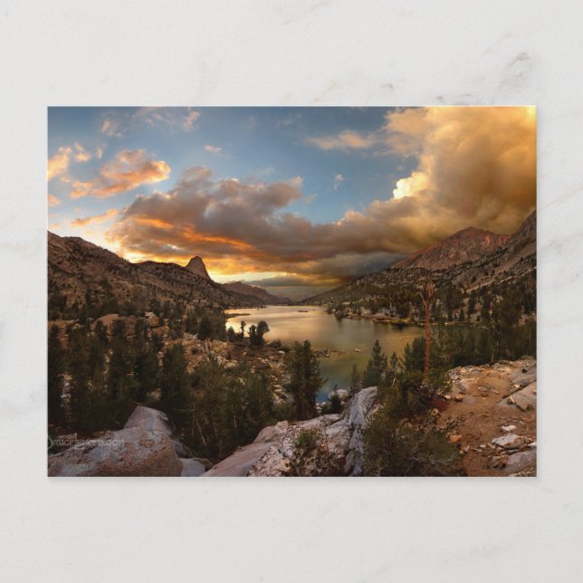 Postal Lago Fin Dome Media Rae Sunset - Sendero John Muir (Anverso)