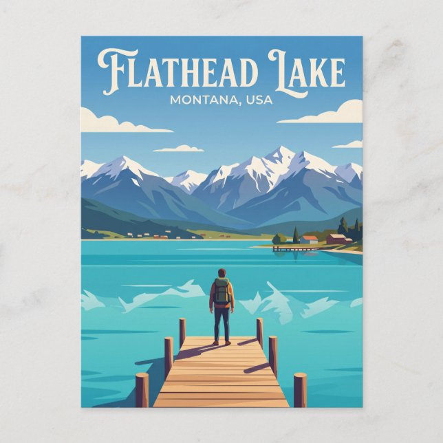 Postal Lago Flathead EE. UU. (Anverso)