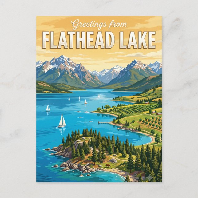 Postal Lago Flathead Montana (Anverso)