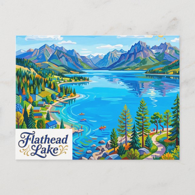 Postal Lago Flathead Montana (Anverso)