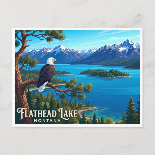 Postal Lago Flathead Polson EE. UU. (Anverso)