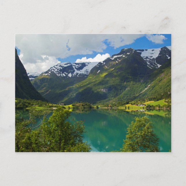 Postal Lago Floen pintoresco, Noruega (Anverso)