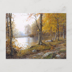 Postal Lago Forestal en Automn
