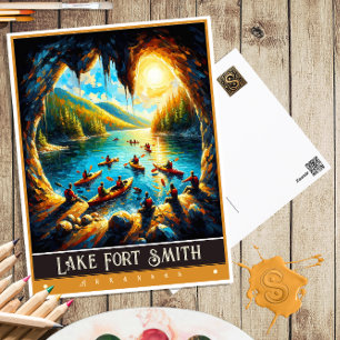 Postal Lago Fort Smith, Arkansas   Pintura Vintage