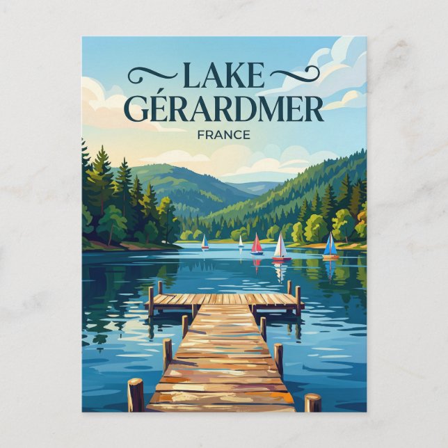 Postal Lago Gérardmer Francia (Anverso)