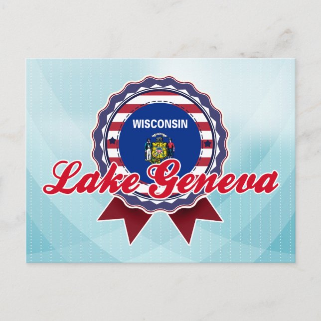 Postal Lago Ginebra, WI (Anverso)