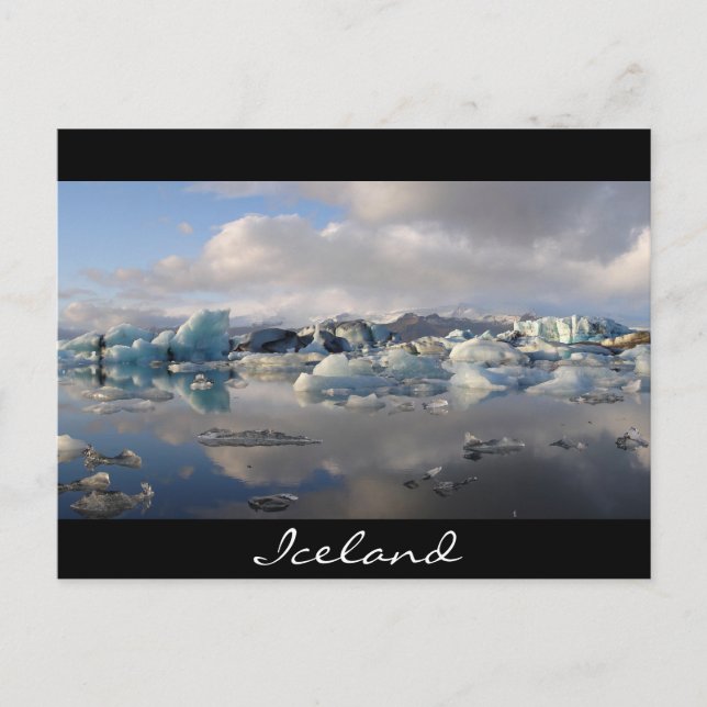 Postal Lago glaciar Jokulsarlon en Islandia (Anverso)