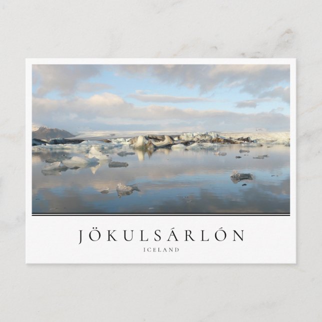 Postal Lago glaciar Jokulsarlon en Islandia (Anverso)
