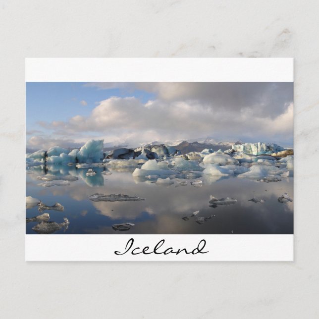 Postal Lago glaciar Jokulsarlon en Islandia (Anverso)