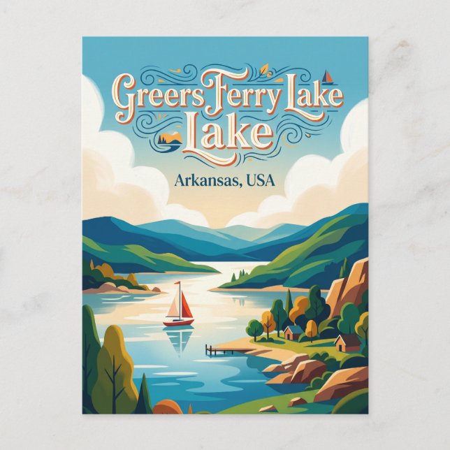 Postal Lago Greers Ferry Arkansas (Anverso)