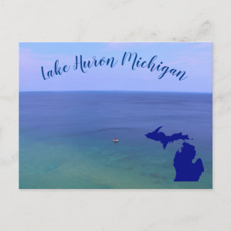 Postal Lago Hurón Michigan