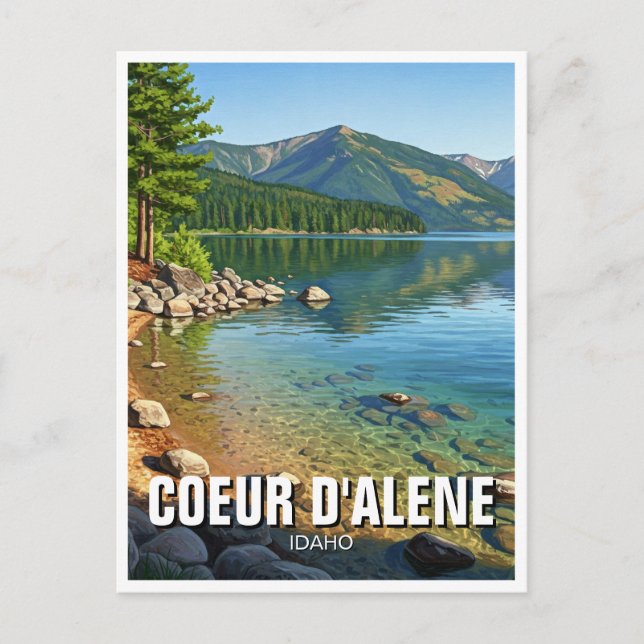 Postal Lago Idaho Coeur d'Alene (Anverso)