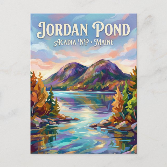 Postal Lago Jordan, Parque Nacional Acadia EE. UU. (Anverso)