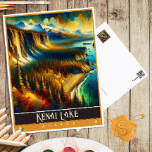 Lago Kenai, Alaska | Pintura de época