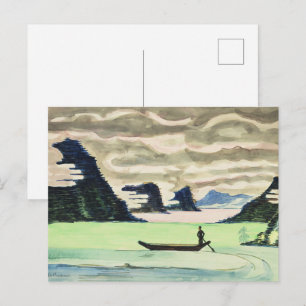 Postal Lago Kirchner Montaña Arte Expresionista Fino