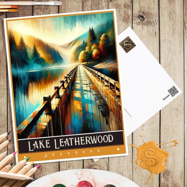 Postal Lago Leatherwood, Arkansas | Pintura de época (Subido por el creador)