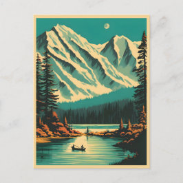 Postal Lago Louise Parque Nacional Banff Retro Viaje