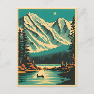 Postal Lago Louise Parque Nacional Banff Retro Viaje