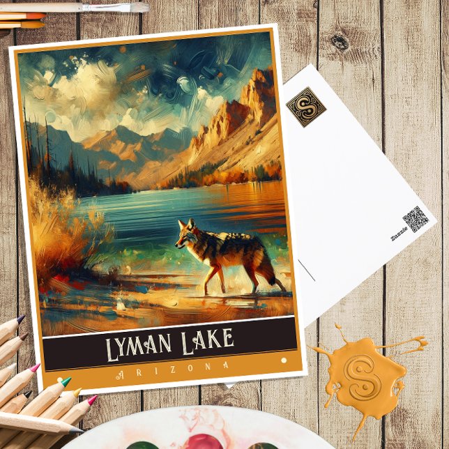 Postal Lago Lyman, Arizona | Pintura de época (Subido por el creador)