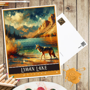Postal Lago Lyman, Arizona Pintura de época