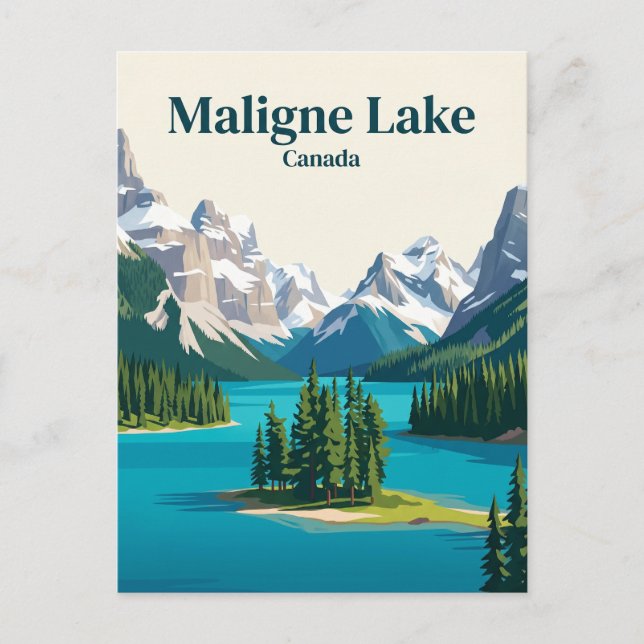 Postal Lago Maligne Canadá (Anverso)