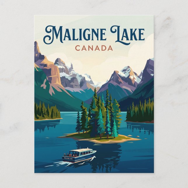 Postal Lago Maligne Canadá (Anverso)