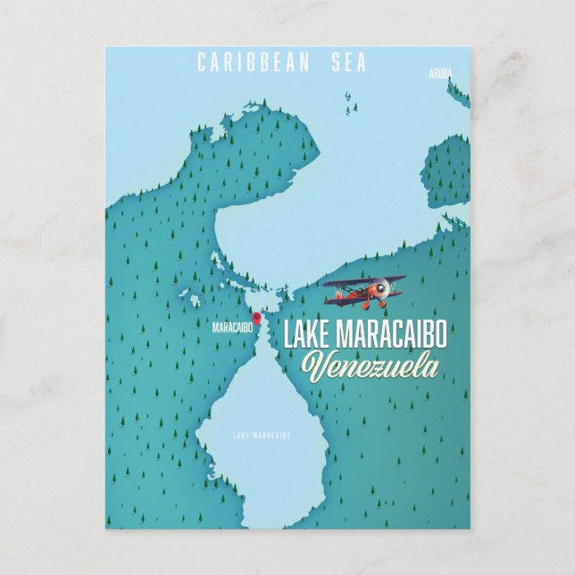 Postal Lago Maracaibo, navegación cartográfica de Venezue (Anverso)