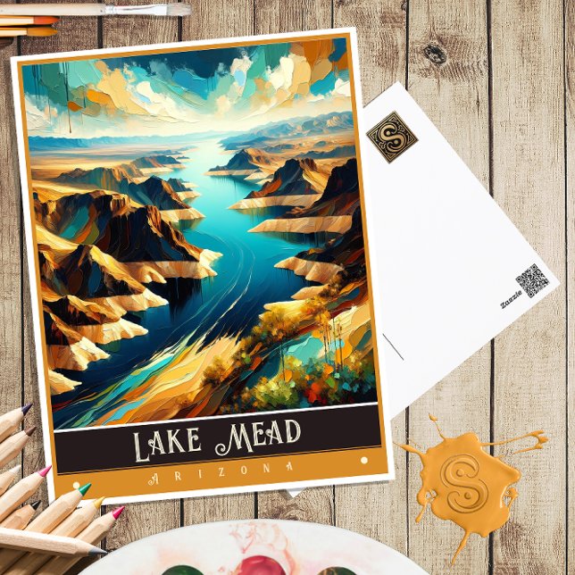 Postal Lago Mead, Alaska | Pintura Vintage (Subido por el creador)