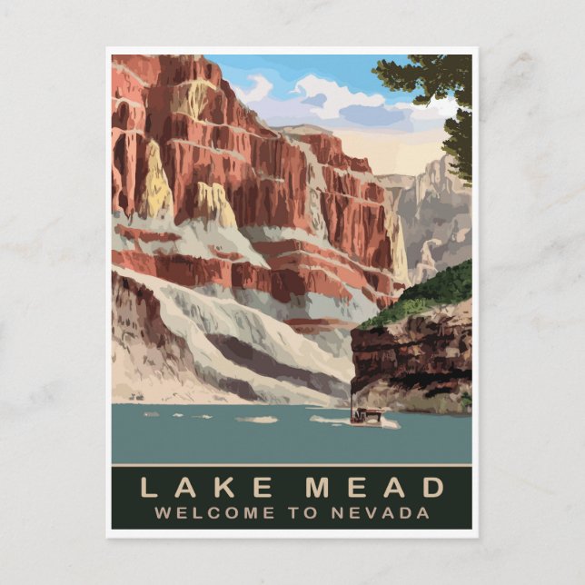 Postal Lago Mead, Nevada, Viajes (Anverso)