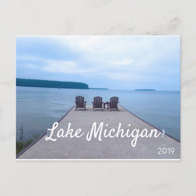 Postal Lago Michigan en el condado de Door 2019 (Anverso)