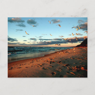Postal Lago Michigan Glls Magic Hour Sunset Seascape