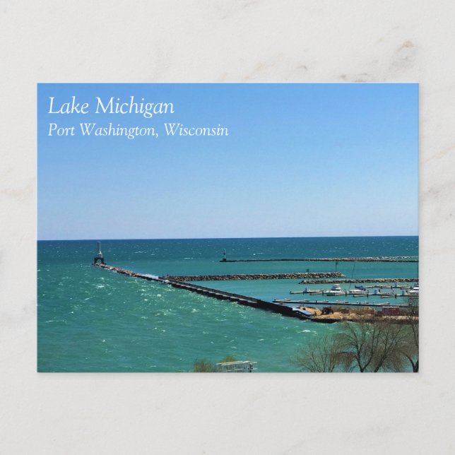 Postal Lago Michigan, Port Washington, WI (Anverso)