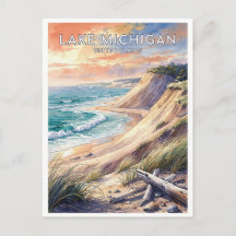 Lago Michigan Viaje Vintage