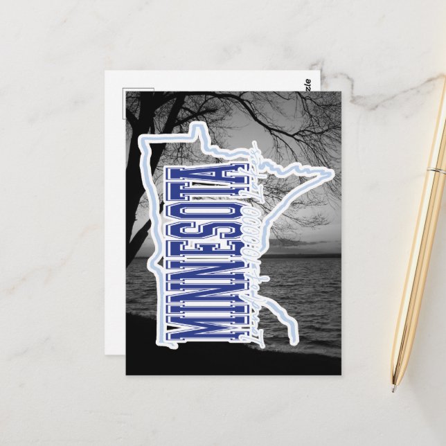 Postal Lago Minnesota (Anverso/Reverso In Situ)