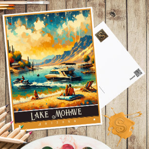 Postal Lago Mohave, Arizona Pintura de época