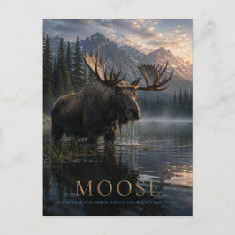 Postal Lago Moose Mountain ANIMALES