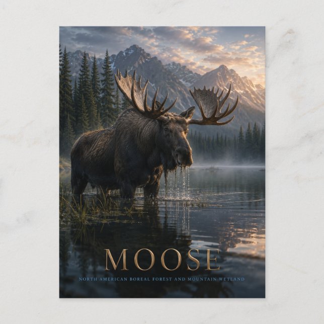 Postal Lago Moose Mountain ANIMALES (Anverso)