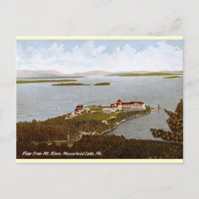 Postal Lago Moosehead, Vintage Maine 1906 (Anverso)