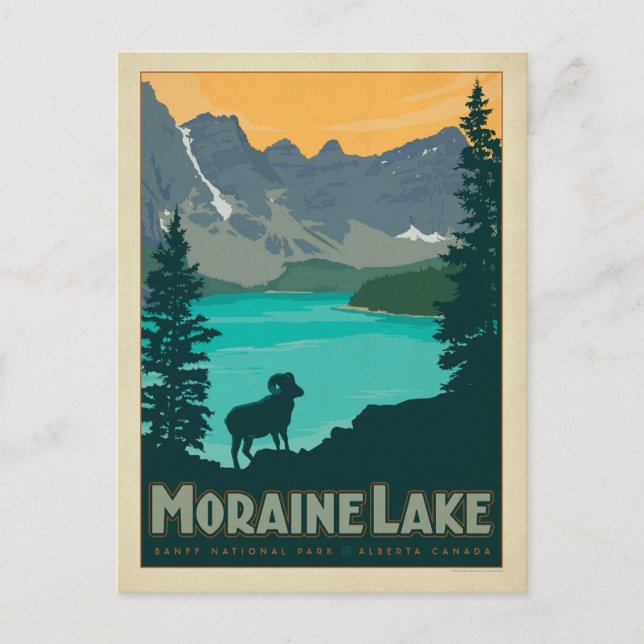 Postal Lago Moraine, Alberta Canadá (Anverso)