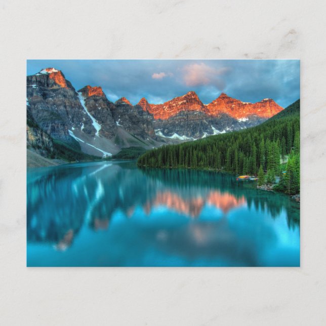 Postal Lago Moraine Parque Nacional Banff Reflejos (Anverso)