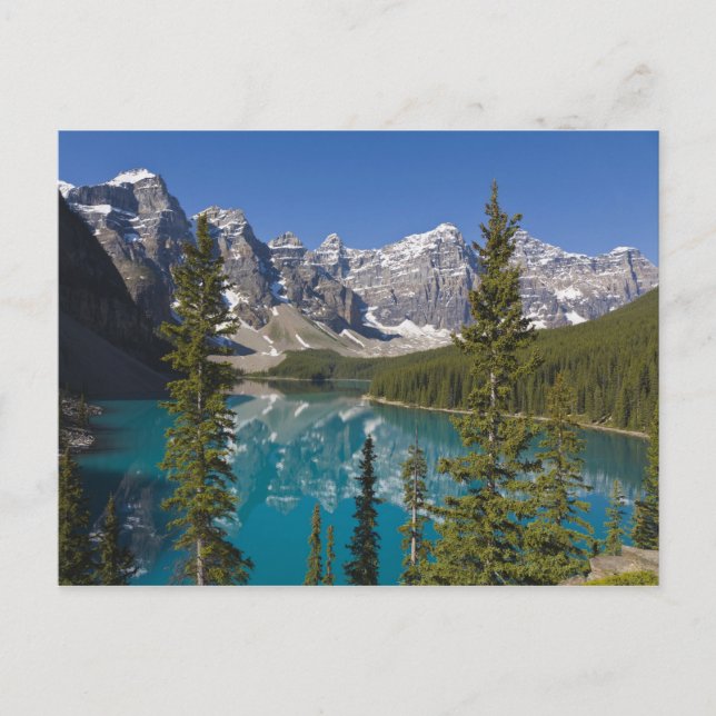 Postal Lago Moraine, Rocosas canadienses, Alberta, Canadá (Anverso)