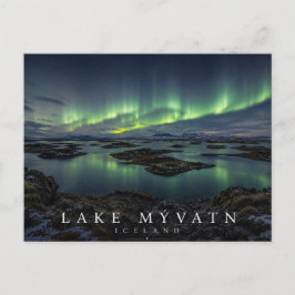 Postal Lago Mývatn Luces del Norte Islandia