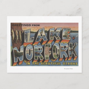 Postal Lago Norfork, Arkansas - Escenas de letras grandes