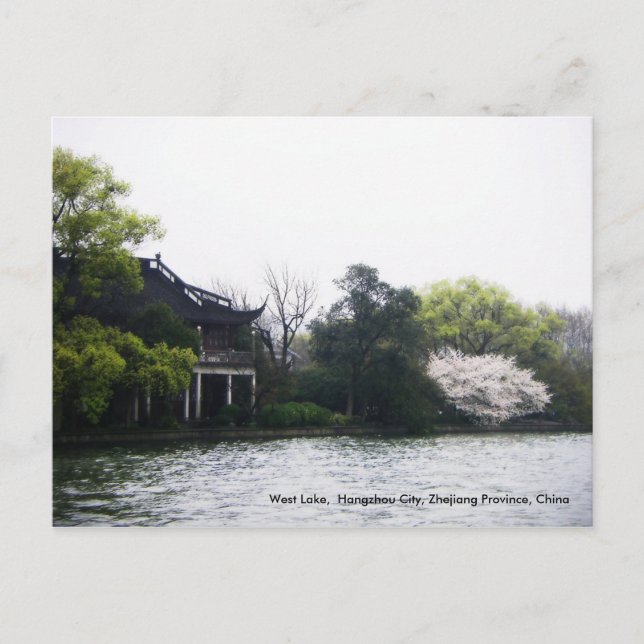 Postal Lago Occidental, Hangzhou, Zhejiang, China (Anverso)
