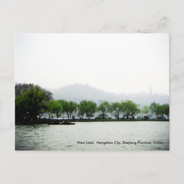 Postal Lago Occidental, Hangzhou, Zhejiang, China (Anverso)