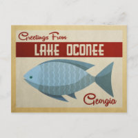 Lago Oconee Georgia Blue Fish Vintage Viaje