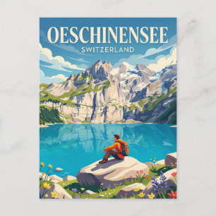 Postal Lago Oeschinen Suiza